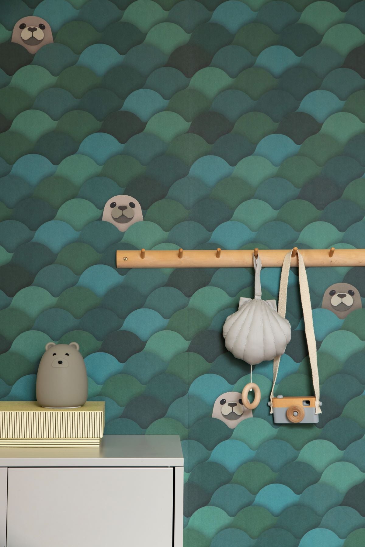 Studio Ditte kinderbehang zeehonden blauw groen