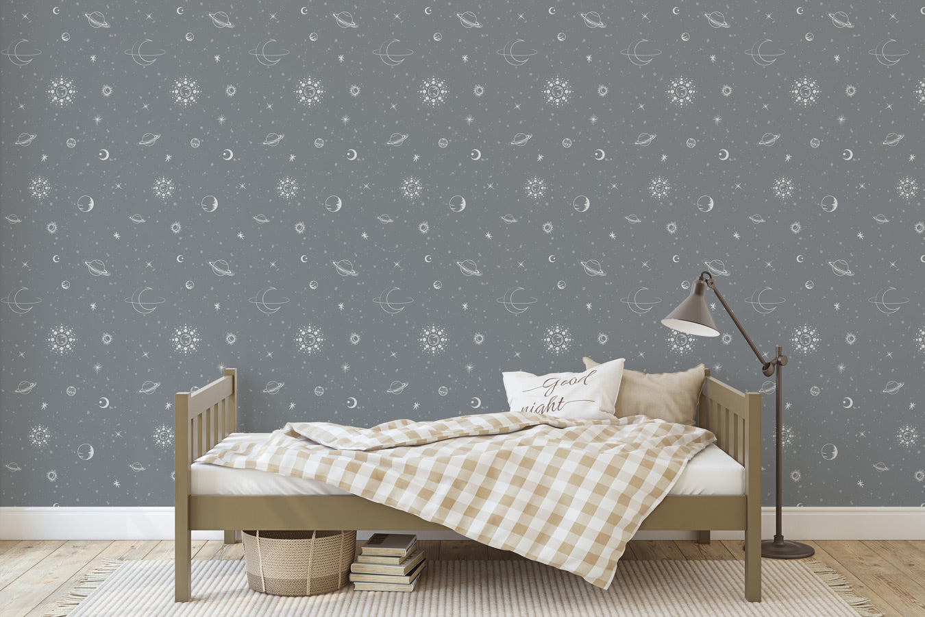 Little Amour Wallpaper Space Stars - Blue