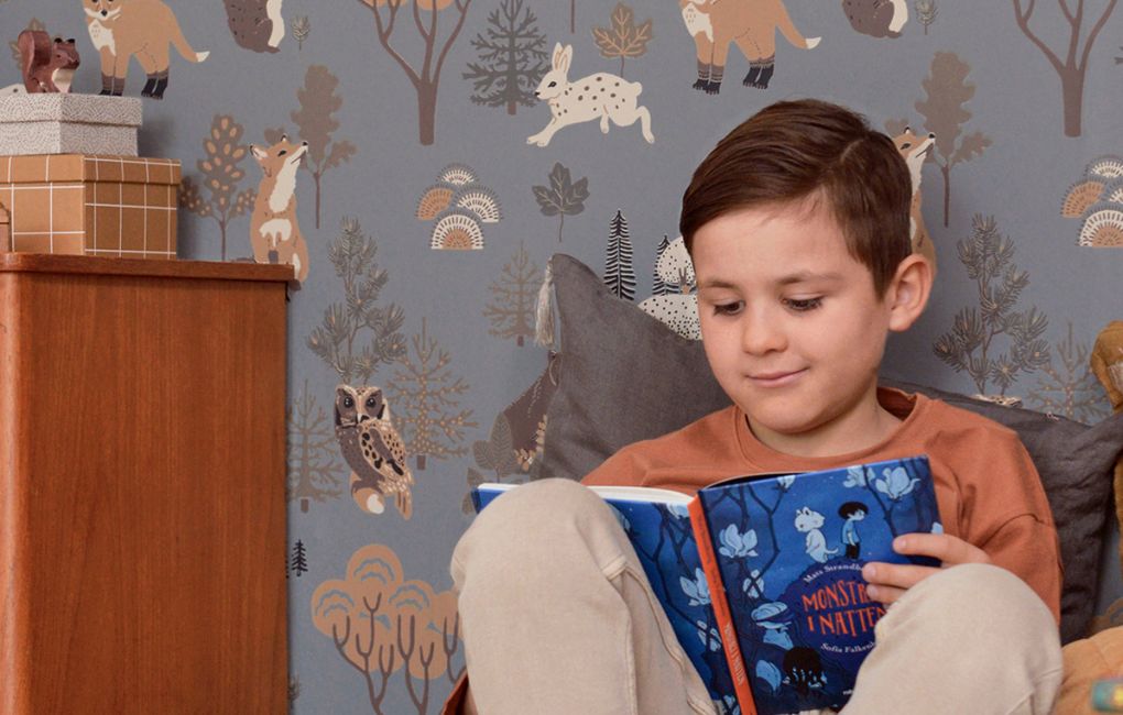 Bosdieren behang voor de kinderkamer