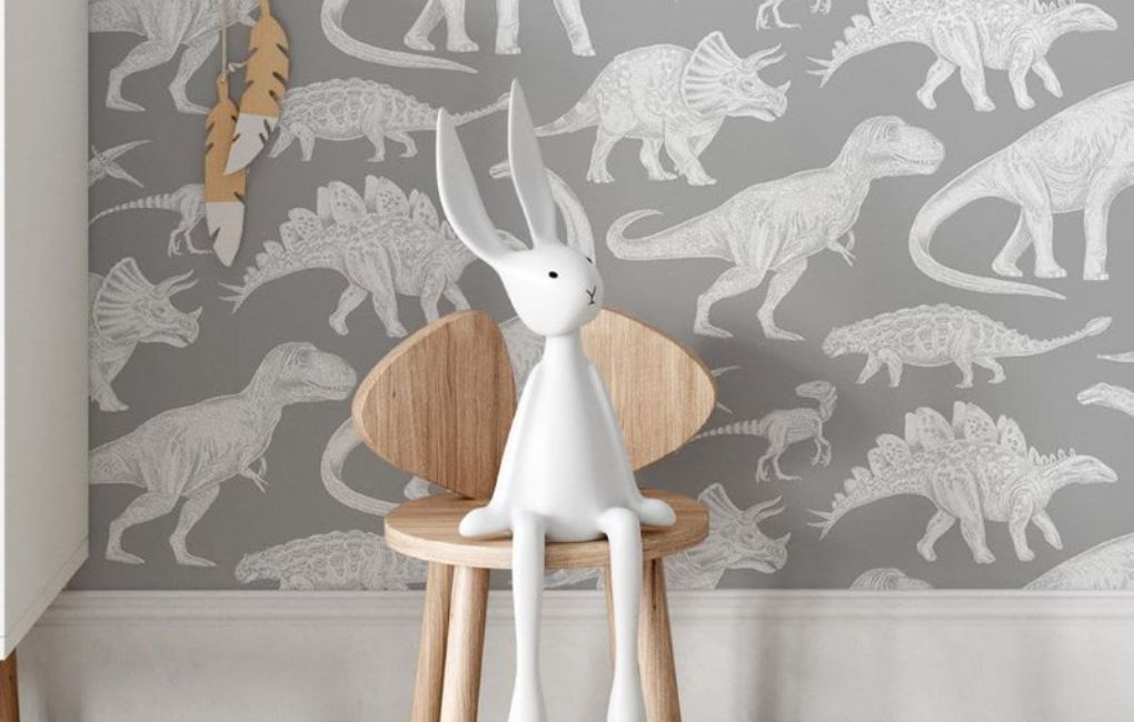 Dino behang voor de kinderkamer