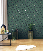 Luipaardprint behang voor de kinderkamer groen dutch wallcoverings 13033