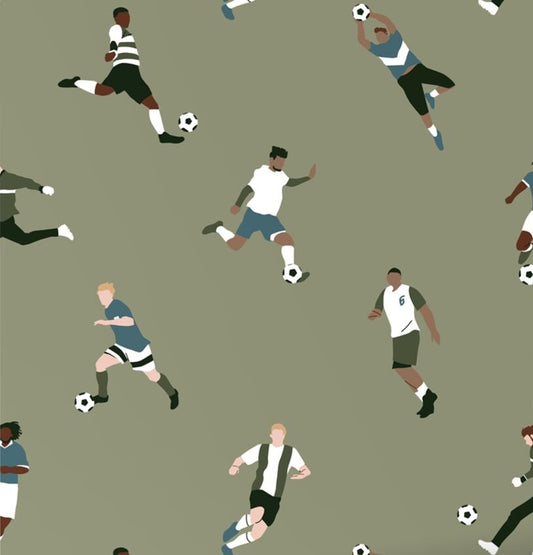ESTAhome voetbalspelers voetbal behang voor de jongenskamer groen 131554