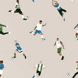 ESTAhome voetbalspelers voetbal behang voor de jongenskamer beige 131557