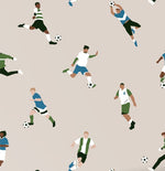 ESTAhome voetbalspelers voetbal behang voor de jongenskamer beige 131557