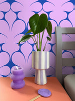 ESTAhome Retro Ornamenten behang voor meisjeskamer en tienerkamer voor retrolook paars blauw 131562