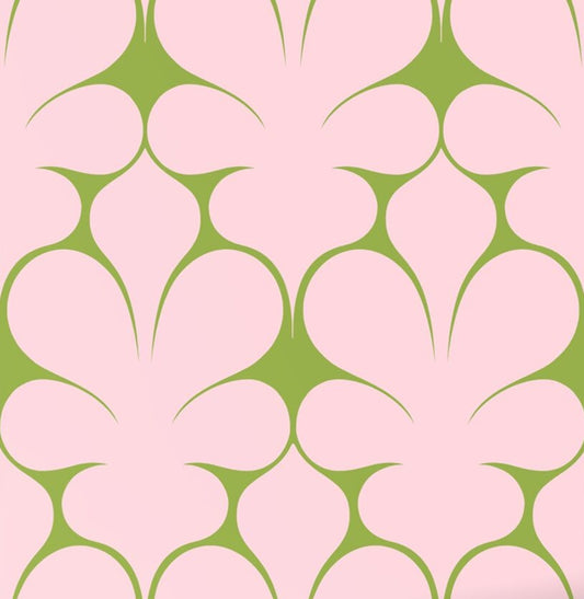 ESTAhome Retro Ornamenten behang voor meisjeskamer en tienerkamer voor retrolook roze groen 131563