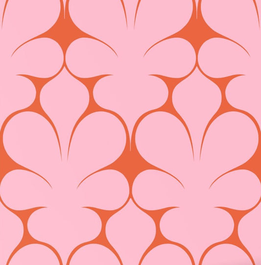 ESTAhome Retro Ornamenten behang voor meisjeskamer en tienerkamer voor retrolook roze rood 131564