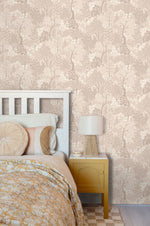 ESTAhome bomen en bloemen behang voor babykamer, meisjeskamer en babykamer beige 131648