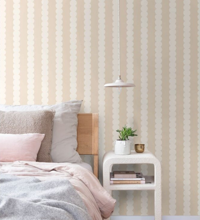 ESTAhome grafische strepen behang voor de kinderkamer jongenskamer meisjeskamer tienerkamer beige 131742