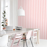 ESTAhome grafische strepen behang voor de kinderkamer meisjeskamer tienerkamer roze pastel 131745