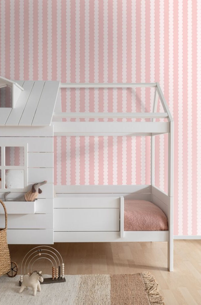 ESTAhome grafische strepen behang voor de kinderkamer meisjeskamer tienerkamer roze pastel 131745