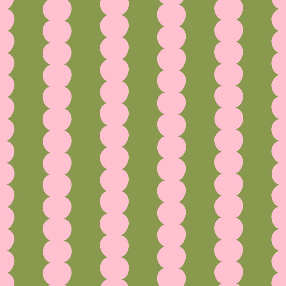 ESTAhome grafische strepen behang voor de kinderkamer meisjeskamer tienerkamer roze en groen 131749