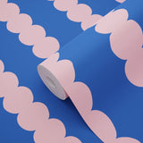 ESTAhome grafische strepen behang voor de kinderkamer meisjeskamer tienerkamer roze blauw 131750