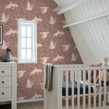 ESTAhome zwanen behang kinderkamer meisjeskamer mauve paars 131858