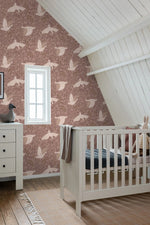 ESTAhome zwanen behang kinderkamer meisjeskamer mauve paars 131858