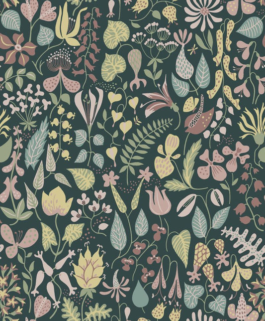 Boråstapeter Wallpaper Herbarium - Green