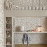 Paradis Midbec bloemen behang voor meisjeskamer en babykamer wit roze 20111