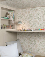 Paradis Midbec bloemen behang voor meisjeskamer en babykamer wit roze 20111