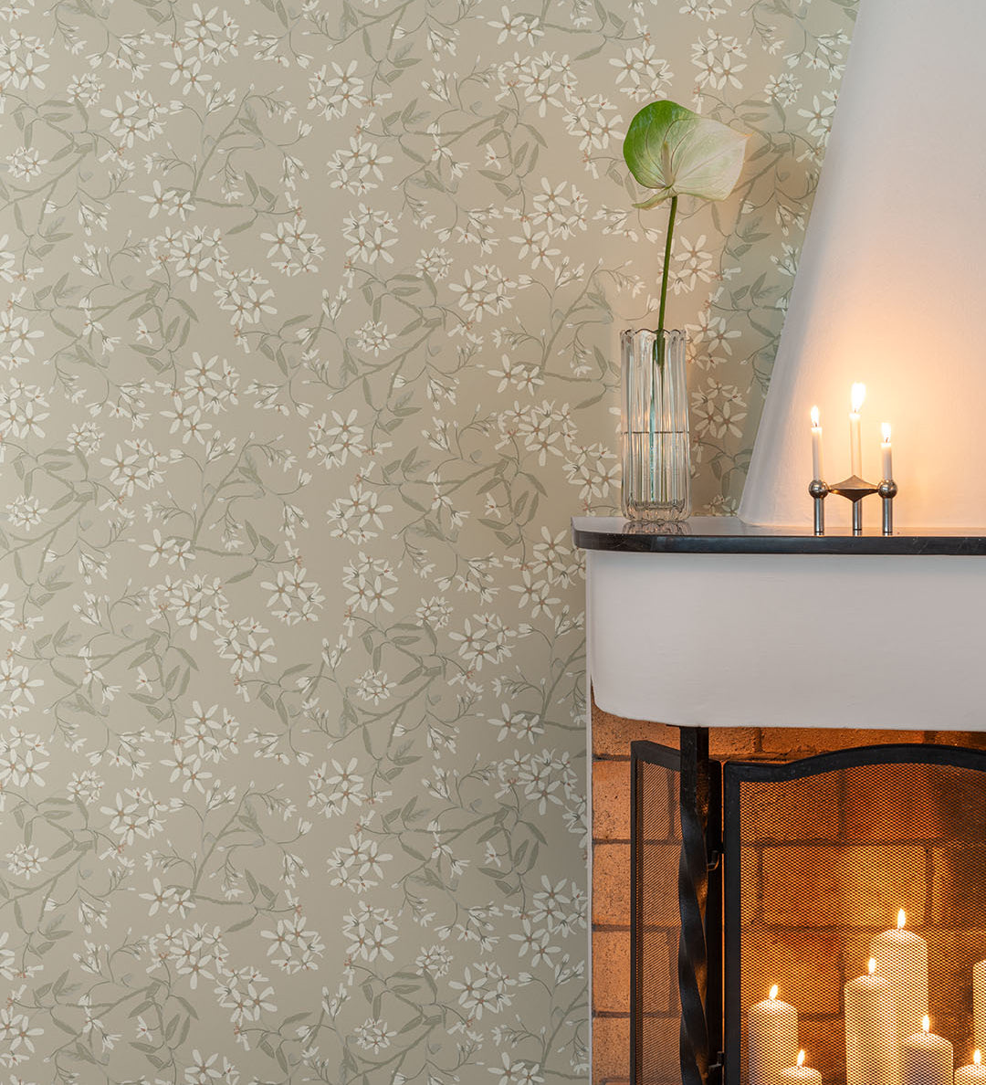 Paradis Midbec bloemen behang voor meisjeskamer en babykamer beige greige 20112