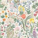 Blomsterhav behang van Borastapeter voor meisjeskamer en tienerkamer wit met kleuren 2053