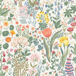 Blomsterhav behang van Borastapeter voor meisjeskamer en tienerkamer wit met kleuren 2053