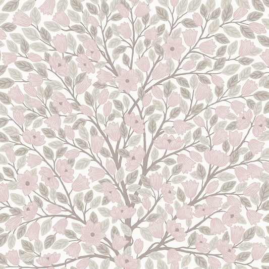 Midbec Magnolia Bloemen behang voor meisjeskamer en babykamer roze 26007