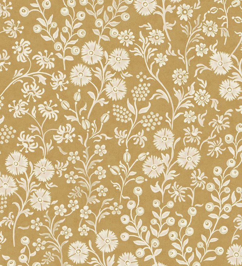 Eijffinger Posy bloemen behang oker kinderkamer 316042