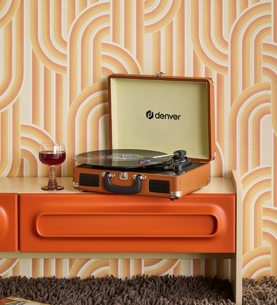 Eijffinger Groovy behang voor de kinderkamer tienerkamer oranje 540563