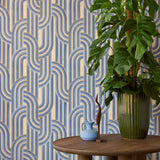 Eijffinger Groovy behang voor de kinderkamer tienerkamer blauw 540565