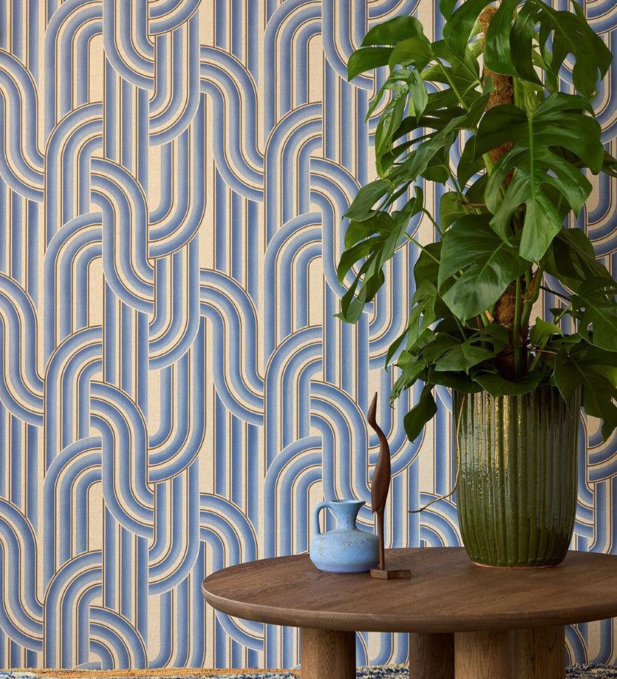 Eijffinger Groovy behang voor de kinderkamer tienerkamer blauw 540565
