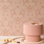 Eijffinger dieren behang voor de kinderkamer meisjeskamer babykamer tiny treausures terra roze 363112