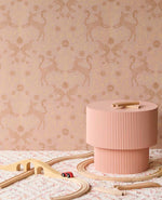 Eijffinger dieren behang voor de kinderkamer meisjeskamer babykamer tiny treausures terra roze 363112