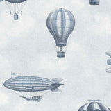 Eijffinger behang kinderkamer tiny treasures luchtballonnen en zeppelins voor jongenskamer en babykamer 363120 blauw 