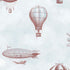 Eijffinger behang kinderkamer tiny treasures luchtballonnen en zeppelins voor jongenskamer en babykamer 363121 blauw bruin