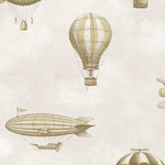 Eijffinger behang kinderkamer tiny treasures luchtballonnen en zeppelins voor jongenskamer en babykamer 363123 beige