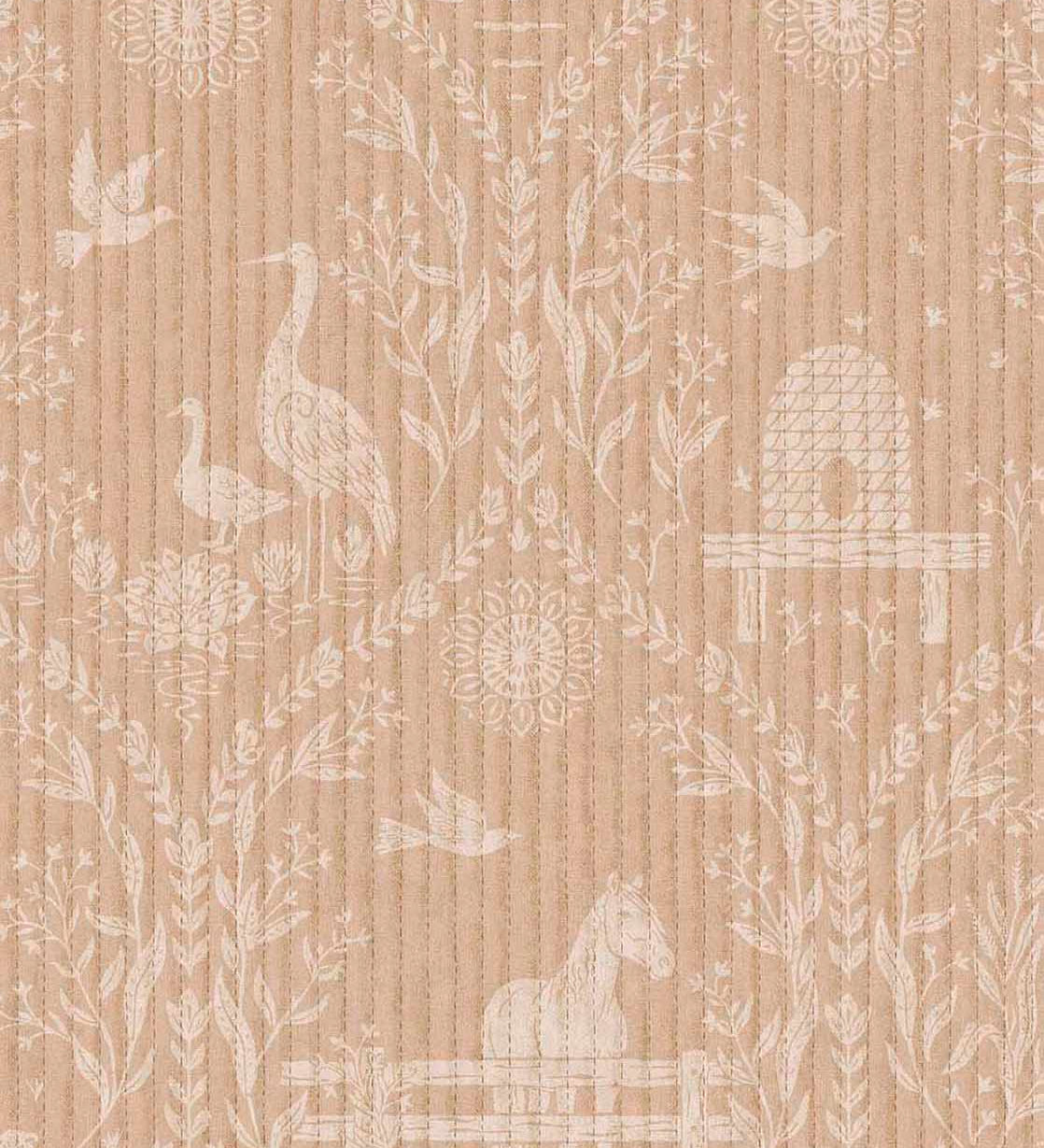 Dieren behang voor de kinderkamer van Eijffinger uit de Tiny Treasures collectie meisjeskamer babykamer 363130 beige