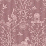 Dieren behang voor de kinderkamer van Eijffinger uit de Tiny Treasures collectie meisjeskamer babykamer 363133 warm paars