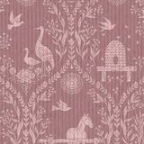 Dieren behang voor de kinderkamer van Eijffinger uit de Tiny Treasures collectie meisjeskamer babykamer 363133 warm paars