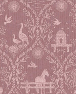 Dieren behang voor de kinderkamer van Eijffinger uit de Tiny Treasures collectie meisjeskamer babykamer 363133 warm paars
