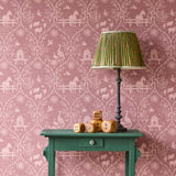 Dieren behang voor de kinderkamer van Eijffinger uit de Tiny Treasures collectie meisjeskamer babykamer 363133 warm paars