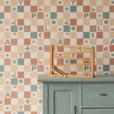 Eijffinger geblokt behang voor de kinderkamer jongenskamer babykamer rood blauw 363141