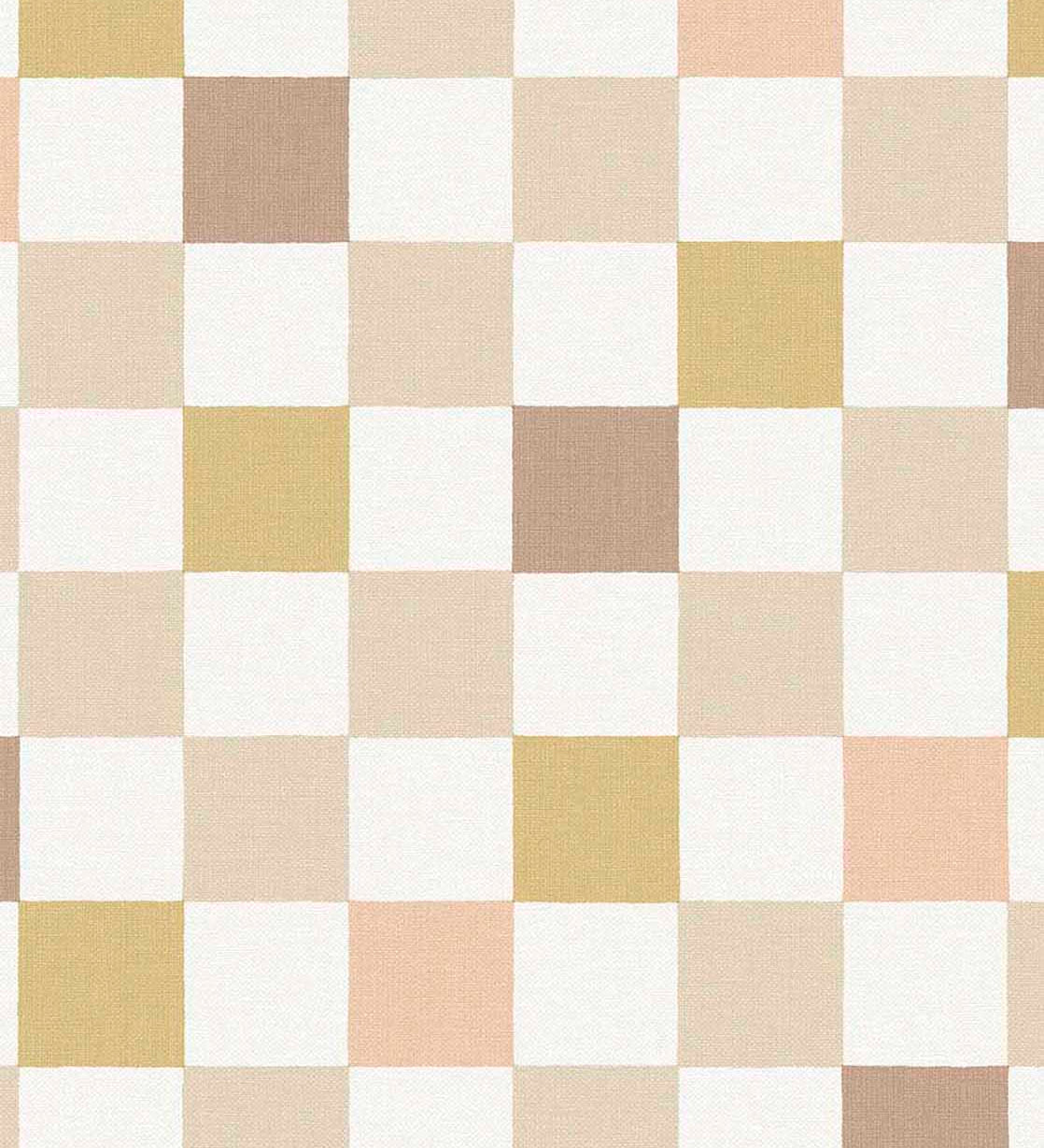 Eijffinger geblokt behang voor de kinderkamer meisjeskamer babykamer tienerkamer pastel roze oker 363145