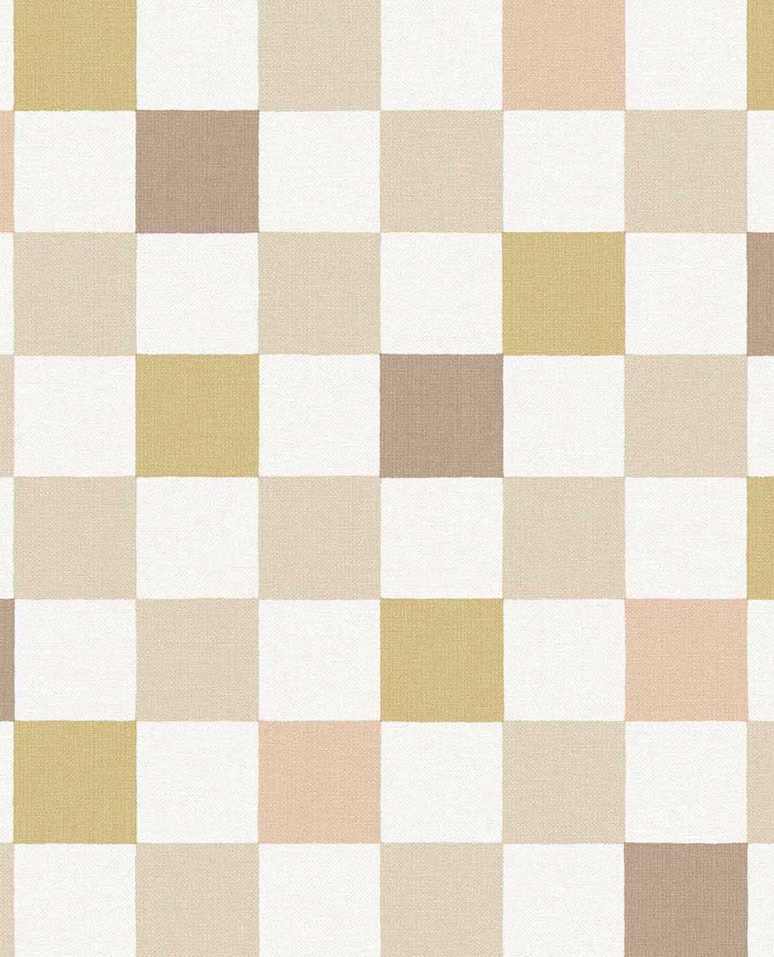 Eijffinger geblokt behang voor de kinderkamer meisjeskamer babykamer tienerkamer pastel roze oker 363145