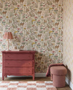 Eijffinger geblokt behang voor de kinderkamer meisjeskamer babykamer tienerkamer pastel roze oker 363145