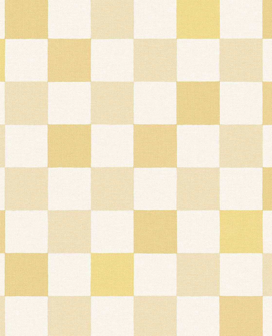 Eijffinger geblokt behang voor de kinderkamer meisjeskamer babykamer tienerkamer pastel geel 363146
