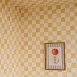 Eijffinger geblokt behang voor de kinderkamer meisjeskamer babykamer tienerkamer pastel geel 363146