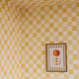 Eijffinger geblokt behang voor de kinderkamer meisjeskamer babykamer tienerkamer pastel geel 363146
