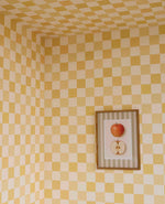 Eijffinger geblokt behang voor de kinderkamer meisjeskamer babykamer tienerkamer pastel geel 363146