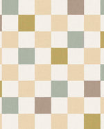 Eijffinger geblokt behang voor de kinderkamer meisjeskamer babykamer tienerkamer pastel blauw oker paars 363147