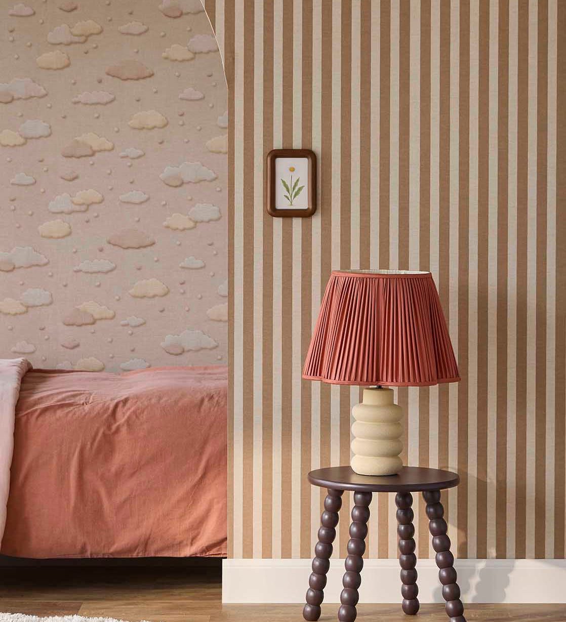Strepen behang kinderkamer Eijffinger Tiny Treasures babykamer meisjeskamer jongenskamer bruin beige 363150